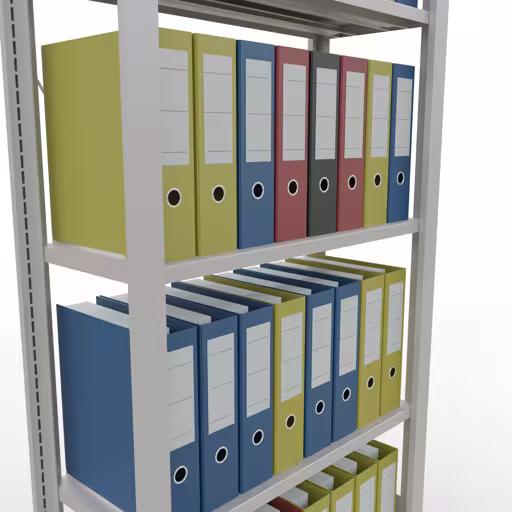 Abbildung Nr 10 des Artikels Grundregal, Büro-Fachbodenregal Stecksystem MULTIplus85, 1800 x 750 x 300 mm (HxBxT), 5 Fachböden, Kreuzstrebe, ohne Anschlagleiste, lichtgrau aus der Produktgruppe Büroregale von der Marke Schulte Lagertechnik