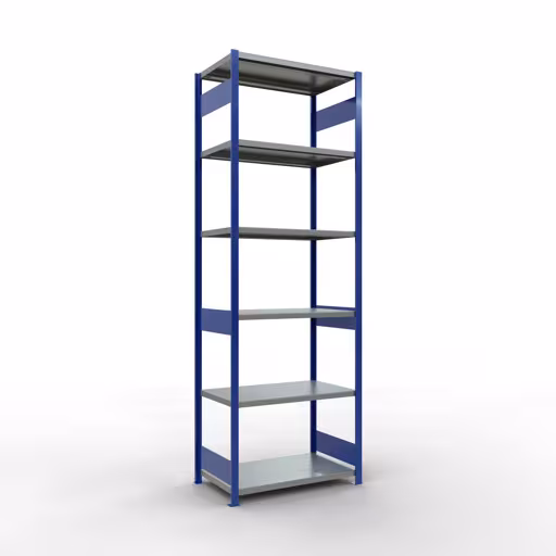 Grundregal, Fachbodenregal Stecksystem MULTIplus250, 3000 x 1000 x 600 mm (HxBxT), 7 Fachböden, Längenriegel, RAL 5010 enzianblau/verzinkt von der Marke Schulte Lagertechnik Grundregal, Fachbodenregal Stecksystem MULTIplus250, 3000 x 1000 x 600 mm (HxBxT), 7 Fachböden, Längenriegel, RAL 5010 enzianblau/verzinkt aus der Kategorie Grundregal mit der Artikelnummer 12962-LR-B