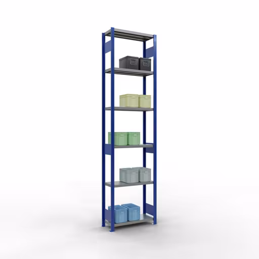 Produktbild Nr 14 des Artikels Grundregal, Fachbodenregal Stecksystem MULTIplus250, 3000 x 750 x 300 mm (HxBxT), 7 Fachböden, Längenriegel, RAL 5010 enzianblau/verzinkt/verzinkt Abbildung Nr 14 des Artikels Grundregal, Fachbodenregal Stecksystem MULTIplus250, 3000 x 750 x 300 mm (HxBxT), 7 Fachböden, Längenriegel, RAL 5010 enzianblau/verzinkt/verzinkt aus der Produktgruppe Stecksystem von der Marke Schulte Lagertechnik