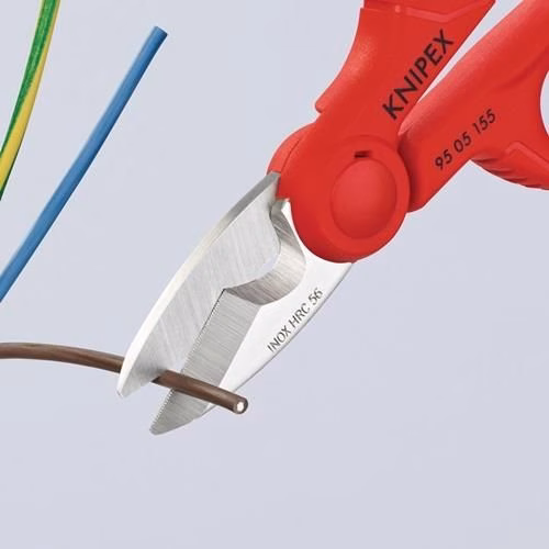 Elektriker-/Handwerkerschere Länge 155 mm 2-Komponenten-Hüllen KNIPEX