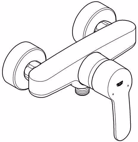 GROHE Einhebel-Brausebatterie Eurostyle C 33590_2 Wandmontage eigensicher chrom