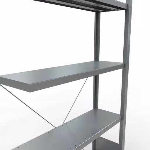 Produktbild Nr.11 des Artikels Anbauregal, Fachbodenregal Stecksystem MULTIplus250, 2000 x 1000 x 300 mm (HxBxT), 5 Fachböden, Kreuzstrebe, verzinkt aus der Produktreihe Stecksystem von der Marke Schulte Lagertechnik