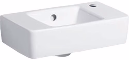 Lavabo compact Renova avec trou de robinetterie et trop-plein, 400 x 250 mm, blanc, marque GEBERIT Lavabo compact Renova avec trou de robinetterie et trop-plein, 400 x 250 mm, blanc, GEBERIT, de la catégorie lavabos et meubles sous-vasque, référence 6000505128