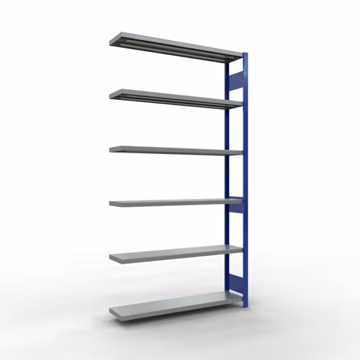 Abbildung Nr 13 des Artikels Anbauregal, Fachbodenregal Stecksystem MULTIplus250, 2500 x 1300 x 300 mm (HxBxT), 6 Fachböden, Längenriegel, RAL 5010 enzianblau/verzinkt aus der Produktgruppe Stecksystem von der Marke Schulte Lagertechnik