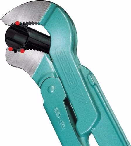 Eckrohrzange Eck-Schwede-snap® Gesamt-Länge 320mm Spannweite 48mm für Rohre 1 Zoll