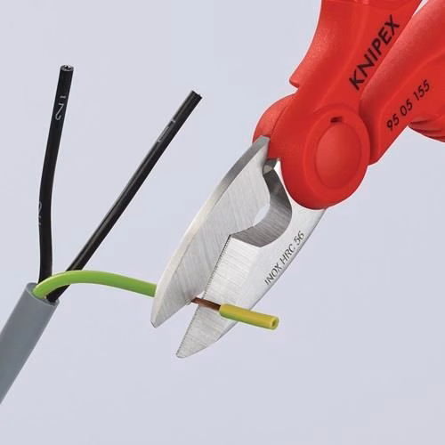 Elektriker-/Handwerkerschere Länge 155 mm 2-Komponenten-Hüllen KNIPEX