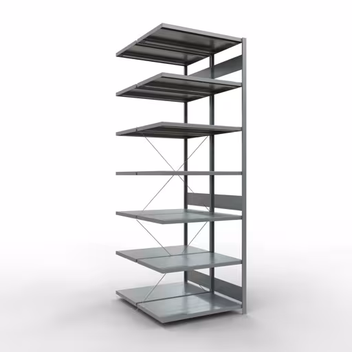 Anbauregal, Doppelregal, Fachbodenregal Stecksystem MULTIplus250, 3000 x 1000 x (2x600) mm (HxBxT), 2x7 Fachböden, Kreuzstrebe, verzinkt von der Marke Schulte Lagertechnik Anbauregal, Doppelregal, Fachbodenregal Stecksystem MULTIplus250, 3000 x 1000 x (2x600) mm (HxBxT), 2x7 Fachböden, Kreuzstrebe, verzinkt aus der Kategorie Doppelregale mit der Artikelnummer 14267-A