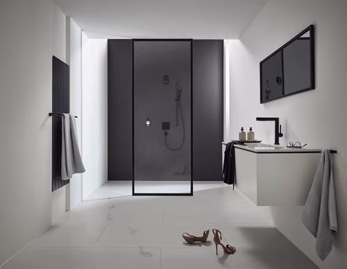 Hansgrohe doucheset PULSIFY SELECT 105 3 straalsoorten Relaxatie douchestang 900 millimeter mat zwart