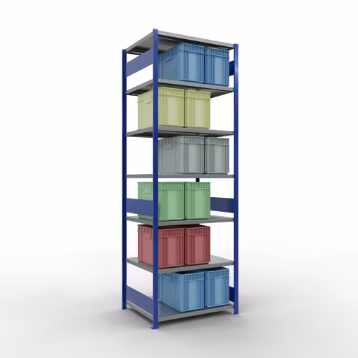 Produktbild Nr 16 des Artikels Grundregal, Fachbodenregal Stecksystem MULTIplus330, 3000 x 1000 x 800 mm (HxBxT), 7 Fachböden, Längenriegel, RAL 5010 enzianblau/verzinkt Abbildung Nr 16 des Artikels Grundregal, Fachbodenregal Stecksystem MULTIplus330, 3000 x 1000 x 800 mm (HxBxT), 7 Fachböden, Längenriegel, RAL 5010 enzianblau/verzinkt aus der Produktgruppe Stecksystem von der Marke Schulte Lagertechnik