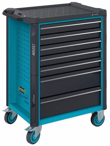 Chariot à outils 179N-7 L785 x P518 x H1020 mm 1000 kg 7 tiroirs en tôle d'acier HAZET de la marque Hazet Chariot à outils HAZET B785xD518xH1020mm de la catégorie chariots d'atelier, référence 4000871188