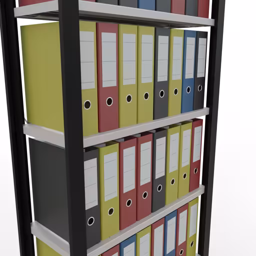 Abbildung Nr 11 des Artikels Grundregal, Büro-Fachbodenregal Stecksystem MULTIplus85, 2300 x 750 x 300 mm (HxBxT), 7 Fachböden, Kreuzstrebe, ohne Anschlagleiste, schwarz/lichtgrau aus der Produktgruppe Büroregale von der Marke Schulte Lagertechnik