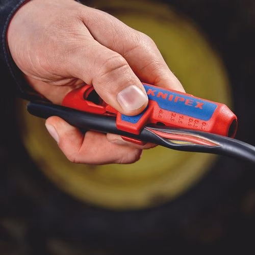 Spellacavi universale ErgoStrip®, lunghezza totale 130 mm, per utenti mancini, KNIPEX