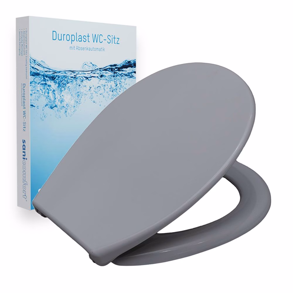 sanicomfort WC-Sitz manhattengrau, Duroplast, mit Absenkautomatik von der Marke sanicomfort sanicomfort WC-Sitz, Duroplast, mit Absenkautomatik aus der Kategorie WC-Sitze mit der Teilenummer 1282654