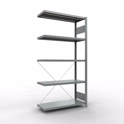 Anbauregal, Fachbodenregal Stecksystem MULTIplus330, 2000 x 1000 x 400 mm (HxBxT), 5 Fachböden, Kreuzstrebe, verzinkt von der Marke Schulte Lagertechnik Anbauregal, Fachbodenregal Stecksystem MULTIplus330, 2000 x 1000 x 400 mm (HxBxT), 5 Fachböden, Kreuzstrebe, verzinkt aus der Kategorie Anbauregal mit der Artikelnummer 13945