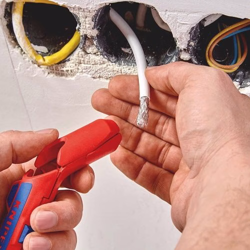Spellacavi universale ErgoStrip®, lunghezza totale 130 mm, per utenti mancini, KNIPEX