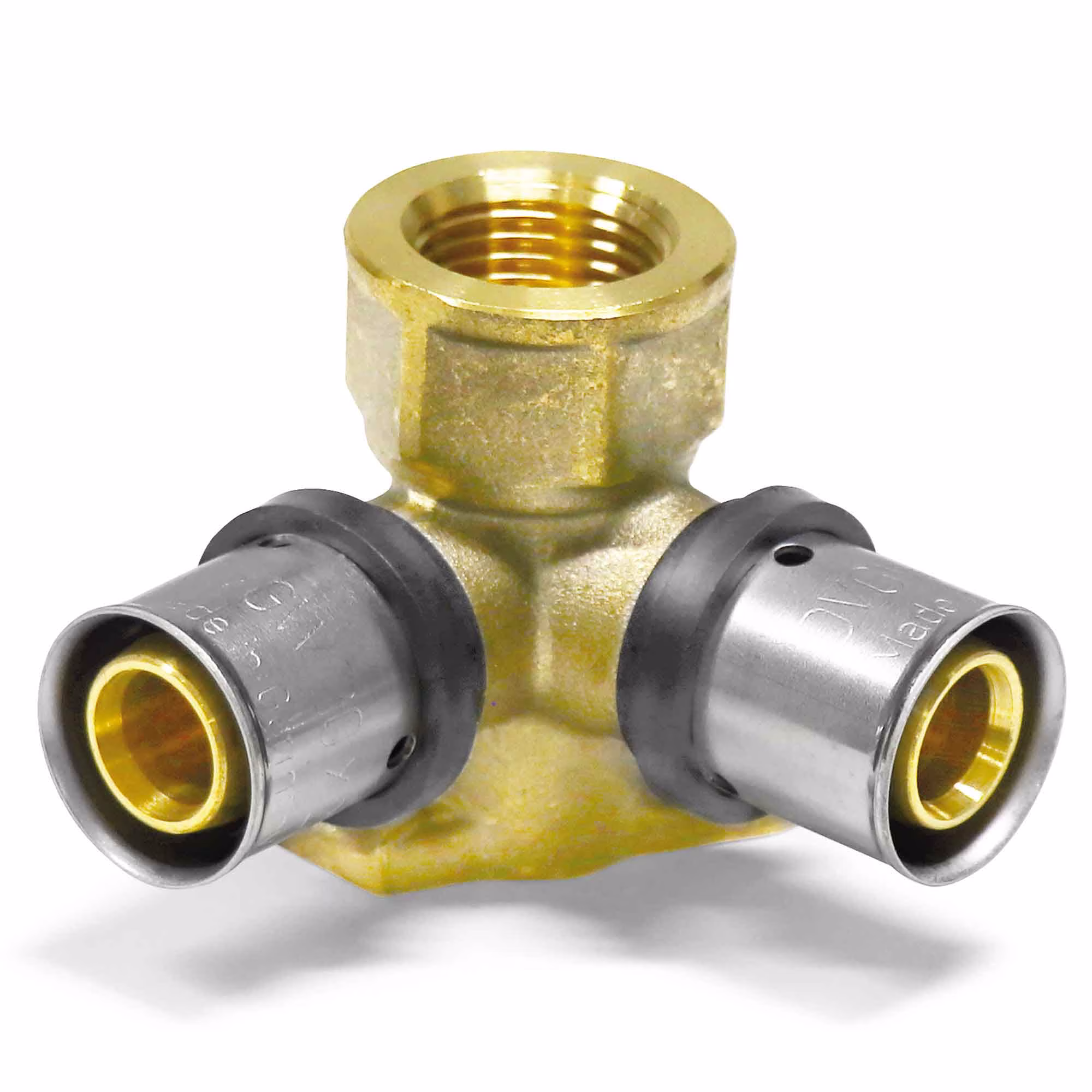 Pipetec Press-Wandwinkel Doppelanschluss - U-Form von der Marke Pipetec Pipetec Steck-Winkel mit Innengewinde 20 x 3/4'' für Aluverbundrohr 20x2mm aus der Kategorie Pressfittings Messing, Bronze, Spule, Maschine, Rotor, Spirale