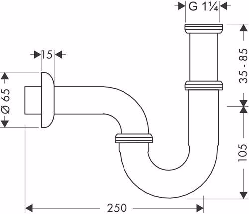Röhrensiphon hansgrohe chrom Standardmodell HANSGROHE