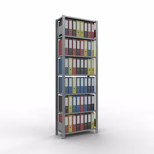 Abbildung Nr 13 des Artikels Grundregal, Büro-Fachbodenregal Stecksystem MULTIplus85, 2300 x 750 x 300 mm (HxBxT), 7 Fachböden, Kreuzstrebe, verzinkt, ohne Anschlagleiste aus der Produktgruppe Büroregale von der Marke Schulte Lagertechnik