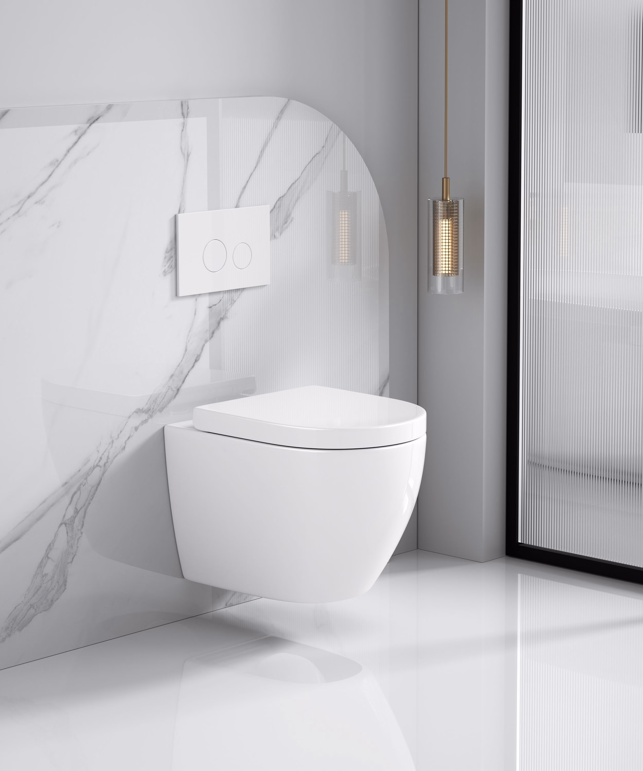 sanicomfort Wand-WC-Set Adonis 2.0 mit Turbo Flush Spültechnik 360° Spülung weiß, WC-Sitz mit Absenkautomatik spülrandlos von der Marke sanicomfort sanicomfort Wand-WC-Set Adonis 2.0 mit Turbo Flush Spültechnik 360° Spülung weiß, WC-Sitz mit Absenkautomatik spülrandlos aus der Kategorie Wand-WC mit der Teilenummer 1281070