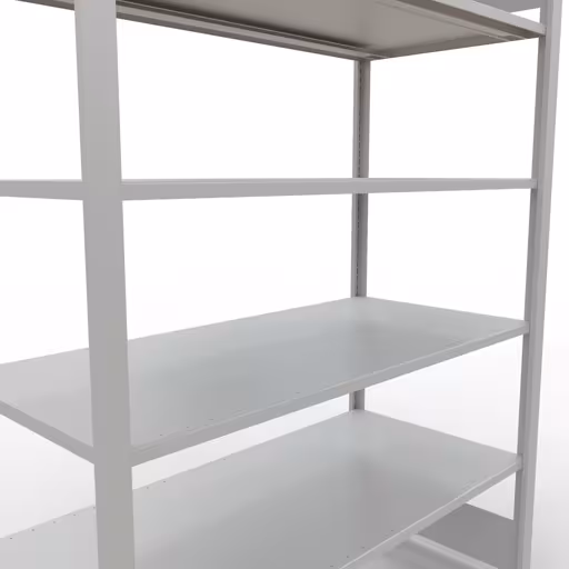 Abbildung Nr 7 des Artikels Grundregal, Büro-Fachbodenregal Stecksystem MULTIplus150, 2000 x 1300 x 600 mm (HxBxT), 6 Fachböden, Längenriegel, ohne Mittelanschlag, lichtgrau aus der Produktgruppe Büroregale von der Marke Schulte Lagertechnik
