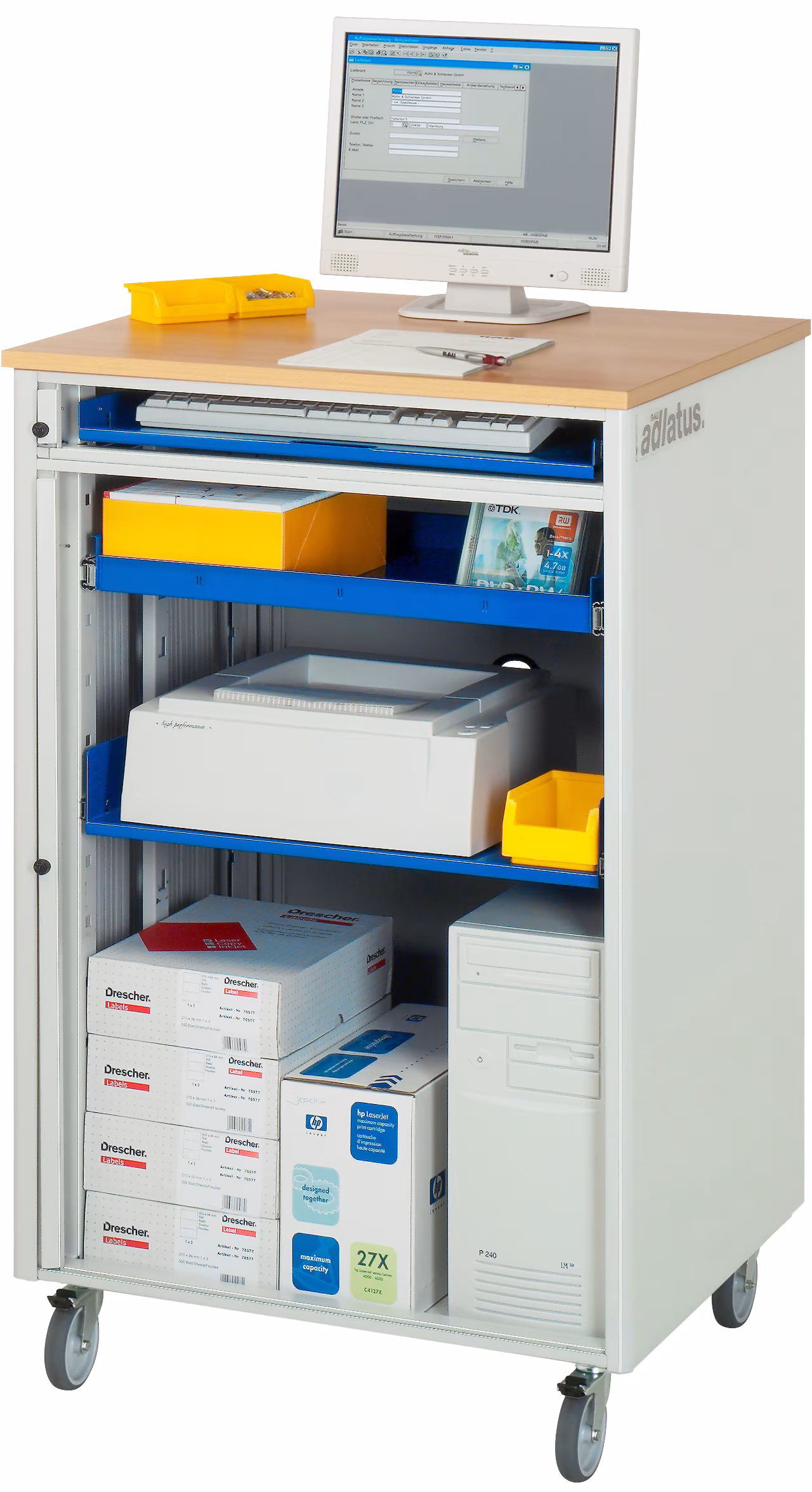 Ohne Text 2434402 Computer-Station 2050, B720xT660xH1140mm, mobil