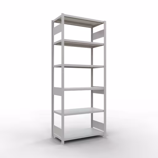 Grundregal, Fachbodenregal Stecksystem MULTIplus330, 2500 x 1000 x 500 mm (HxBxT), 6 Fachböden, Längenriegel, RAL 7035 lichtgrau von der Marke Schulte Lagertechnik Grundregal, Fachbodenregal Stecksystem MULTIplus330, 2500 x 1000 x 500 mm (HxBxT), 6 Fachböden, Längenriegel, RAL 7035 lichtgrau aus der Kategorie Grundregal mit der Artikelnummer 33851-LR