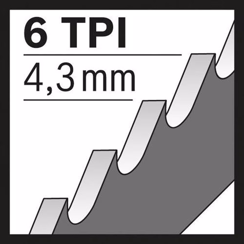 Säbelsägeblatt S 644 D Länge 150 mm Breite 19 mm Zahnteilung TPI 6 4,3 mm geschränkt, geschliffen 25 Stück / Karte BOSCH
