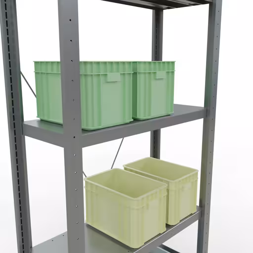 Grundregal, Fachbodenregal Stecksystem MULTIplus250, 2000 x 750 x 300 mm (HxBxT), 5 Fachböden, Kreuzstrebe, verzinkt mit der Artikelnr. 12930-75 Grundregal, Fachbodenregal Stecksystem MULTIplus250, 2000 x 750 x 300 mm (HxBxT), 5 Fachböden, Kreuzstrebe, verzinkt von Schulte Lagertechnik aus der Kategorie Stecksystem