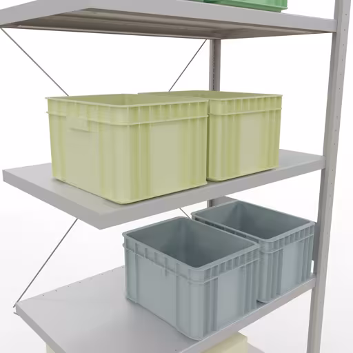 Zusatzbild des Artikels Anbauregal, Fachbodenregal Stecksystem MULTIplus250, 3000 x 1000 x 600 mm (HxBxT), 7 Fachböden, Kreuzstrebe, RAL 7035 lichtgrau Zusatzbild des Artikels Anbauregal, Fachbodenregal Stecksystem MULTIplus250, 3000 x 1000 x 600 mm (HxBxT), 7 Fachböden, Kreuzstrebe, RAL 7035 lichtgrau aus Anbauregal