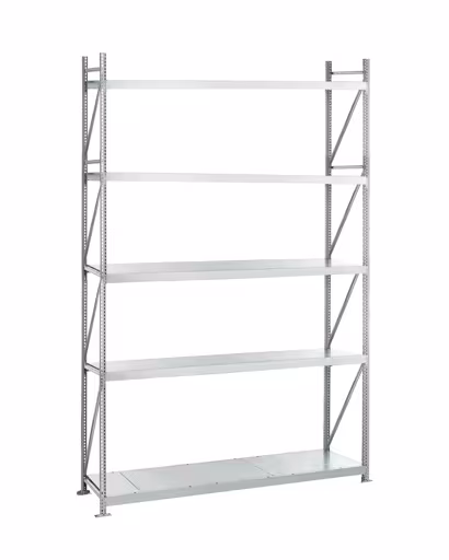 Grundregal, Weitspannregal WS 3000 mit Stahlpaneelen, 3000 x 2500 x 800 mm, verzinkt, 5 Ebenen, Fachlast 500 kg, Feldlast 2.500 kg von der Marke Schulte Lagertechnik Grundregal, Weitspannregal WS 3000 mit Stahlpaneelen, 3000 x 2500 x 800 mm, verzinkt, 5 Ebenen, Fachlast 500 kg, Feldlast 2.500 kg aus der Kategorie WS3000 für Fachlasten bis 500kg mit der Artikelnummer 22276