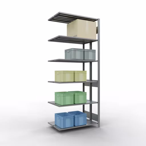 Anbauregal, Doppelregal, Fachbodenregal Stecksystem MULTIplus150, 2500 x 1000 x (2x300) mm (HxBxT), 2x6 Fachböden, Längenriegel, verzinkt aus der Kategorie Doppelregale mit der GTIN 4004514261854 Anbauregal, Doppelregal, Fachbodenregal Stecksystem MULTIplus150, 2500 x 1000 x (2x300) mm (HxBxT), 2x6 Fachböden, Längenriegel, verzinkt von der Marke Schulte Lagertechnik aus der Produktreihe Fachbodenregale