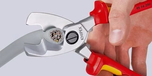 Kabelschere Länge 200 mm Kopf verchromt VDE Mehrkomponenten-Hüllen KNIPEX