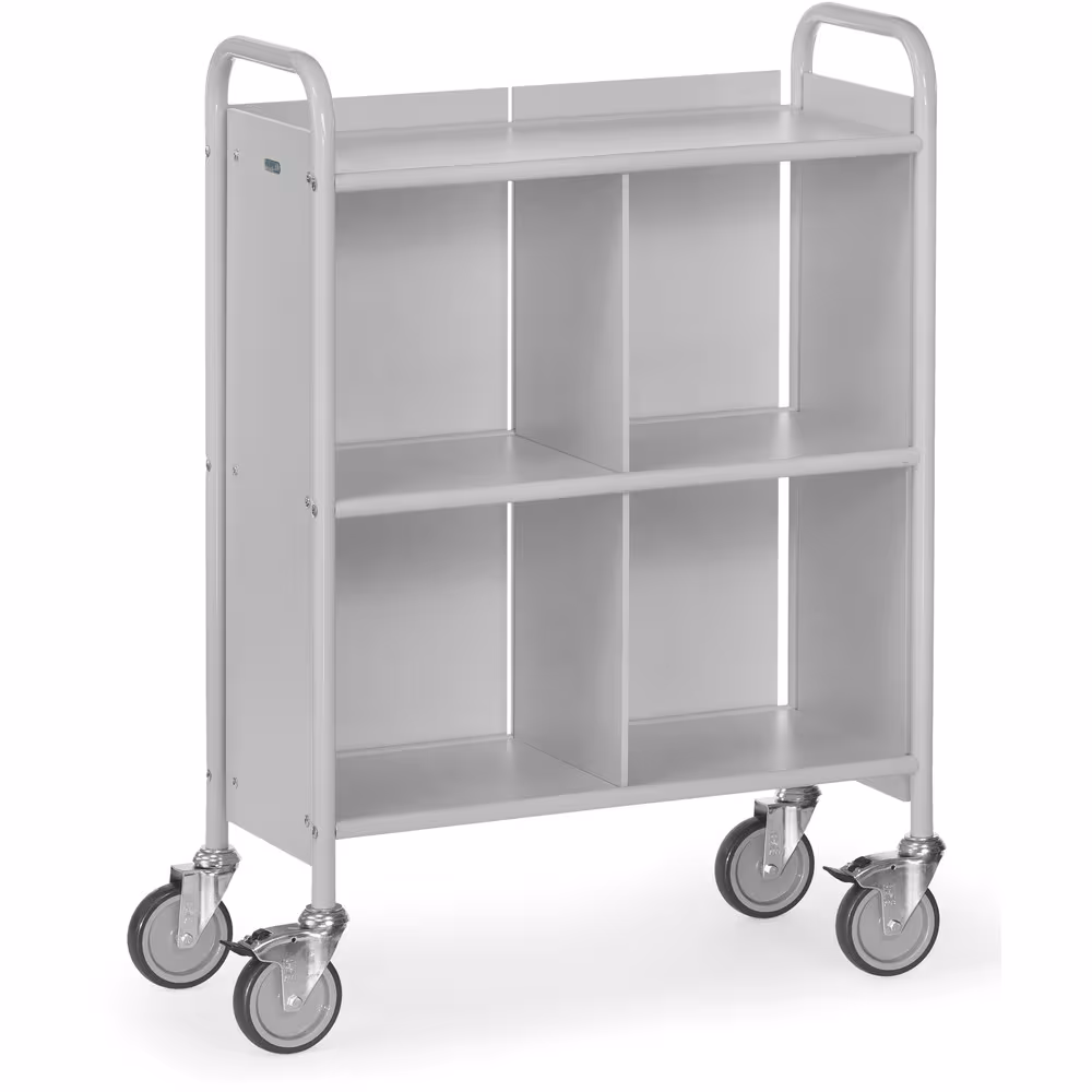 Bürowagen 4873 Baukasten-System verschraubte Stahlrohr-Konstruktion, pulverbeschichtet in lichtgrau RAL 7035 von der Marke Fetra aus der Produktreihe Transportsysteme