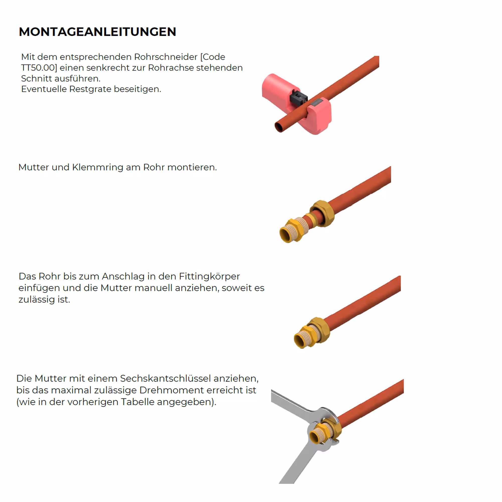 kupfer-Klemmring-Übergang AG 1/2 Zoll x 15 mm von General Fittings mit der Artikelnr. 1N0001H041500A
