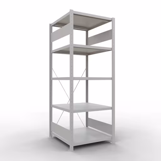 Grundregal, Fachbodenregal Stecksystem MULTIplus250, 2000 x 750 x 800 mm (HxBxT), 5 Fachböden, Kreuzstrebe, RAL 7035 lichtgrau von der Marke Schulte Lagertechnik Grundregal, Fachbodenregal Stecksystem MULTIplus250, 2000 x 750 x 800 mm (HxBxT), 5 Fachböden, Kreuzstrebe, RAL 7035 lichtgrau aus der Kategorie Grundregal mit der Artikelnummer 32880-75