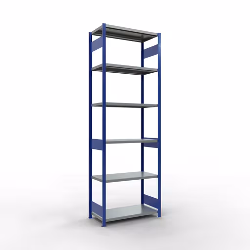 Grundregal, Fachbodenregal Stecksystem MULTIplus250, 3000 x 1000 x 500 mm (HxBxT), 7 Fachböden, Längenriegel, RAL 5010 enzianblau/verzinkt von der Marke Schulte Lagertechnik Grundregal, Fachbodenregal Stecksystem MULTIplus250, 3000 x 1000 x 500 mm (HxBxT), 7 Fachböden, Längenriegel, RAL 5010 enzianblau/verzinkt aus der Kategorie Grundregal mit der Artikelnummer 12952-LR-B