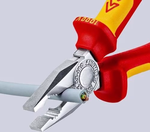 Kombizange Länge 160 mm Mehrkomponenten-Hüllen verchromt VDE KNIPEX