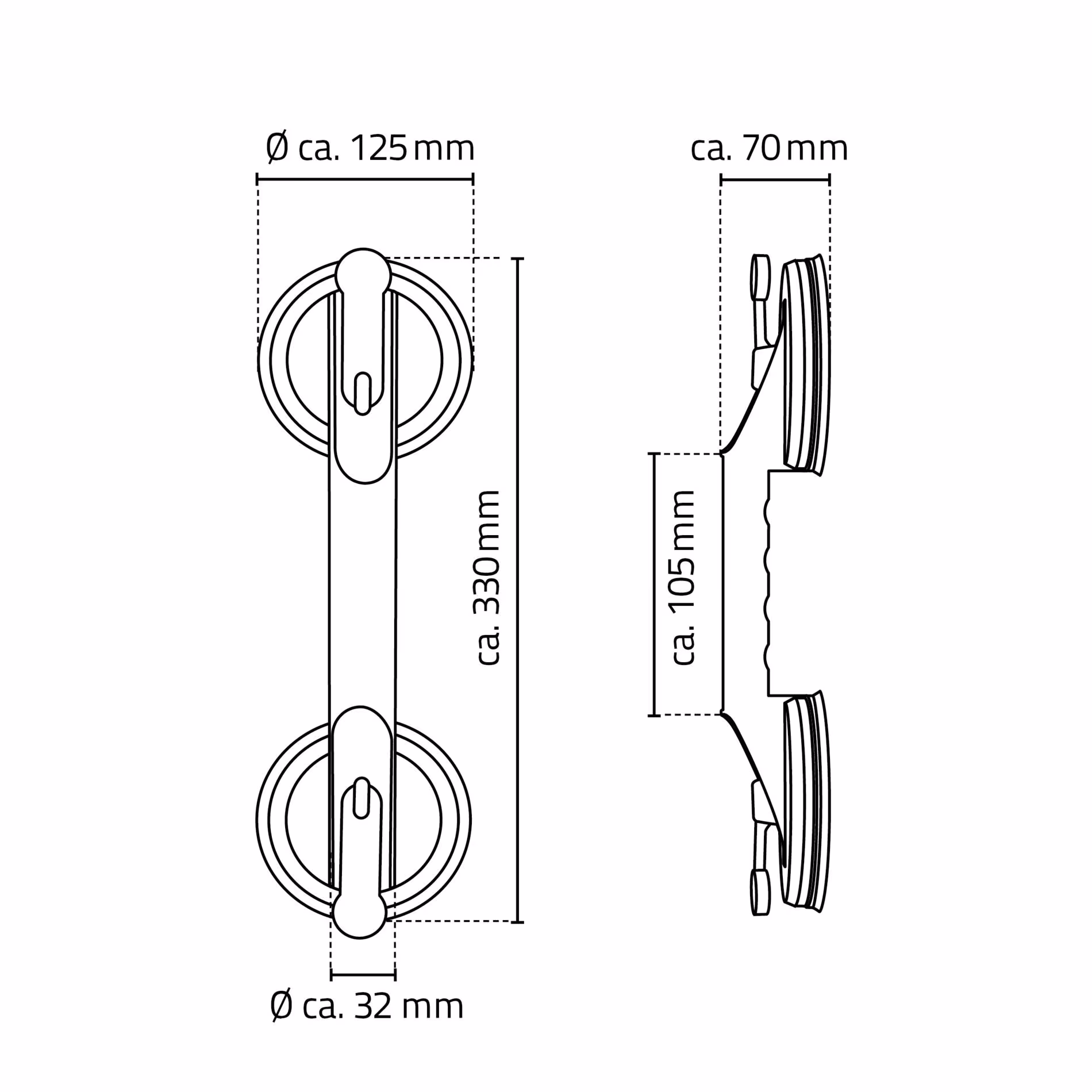 Sauggriff Jim S, chrom glänzend, ABS mit der Artikelnr. A0150200 Sauggriff Jim S, chrom glänzend, ABS von Ridder aus der Kategorie Badausstattung & Sanitär