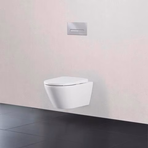 Detailbild 4018681 Duravit Wand-WC Set 540 mm D-Neo Weiß, Tiefspüler rimless, WC-Sitz mit Absenkautomatik, inklusive Durafix