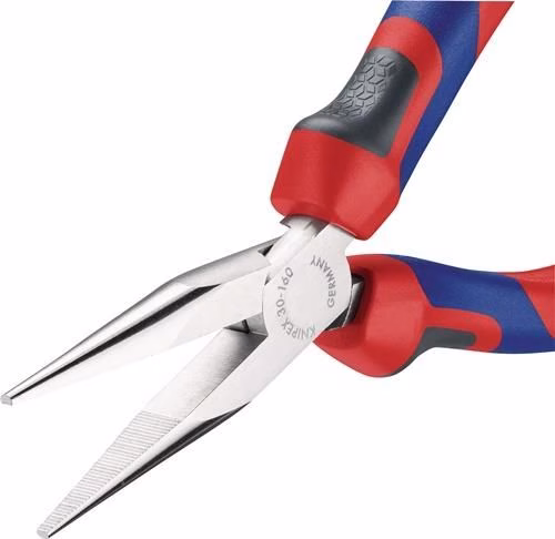 Langbeckzange Gesamtlänge 160mm Form 2 Kopf verchromt lang,flach-rund Comfort-Griff KNIPEX
