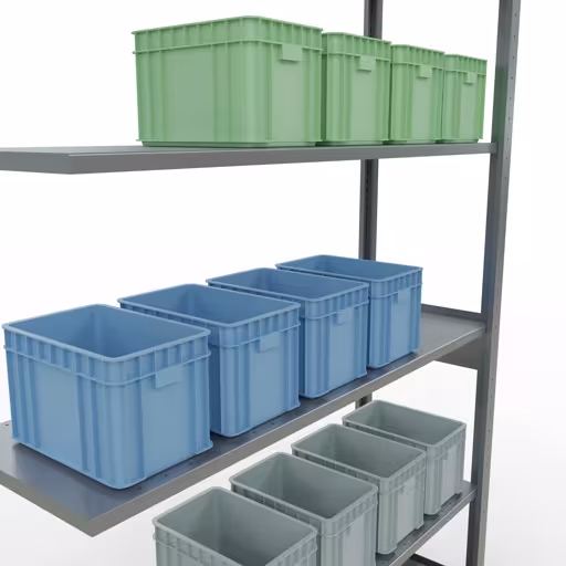 Anbauregal, Fachbodenregal Stecksystem MULTIplus150, 2500 x 1300 x 400 mm (HxBxT), 6 Fachböden, Längenriegel, verzinkt mit der Artikelnr. 12746-130-LR Anbauregal, Fachbodenregal Stecksystem MULTIplus150, 2500 x 1300 x 400 mm (HxBxT), 6 Fachböden, Längenriegel, verzinkt von Schulte Lagertechnik aus der Kategorie Stecksystem