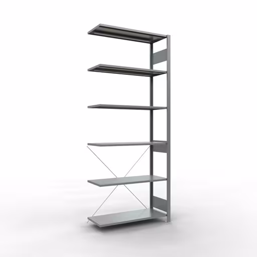 Anbauregal, Fachbodenregal Stecksystem MULTIplus150, 2500 x 1000 x 400 mm (HxBxT), 6 Fachböden, Kreuzstrebe, verzinkt von der Marke Schulte Lagertechnik Anbauregal, Fachbodenregal Stecksystem MULTIplus150, 2500 x 1000 x 400 mm (HxBxT), 6 Fachböden, Kreuzstrebe, verzinkt aus der Kategorie Anbauregal mit der Artikelnummer 12746