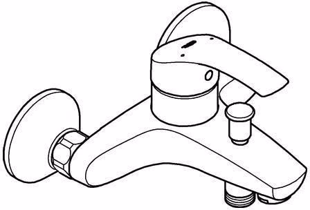 GROHE Einhebel-Wannenbatterie Eurosmart 33300_2 Wandmontage eigensicher chrom