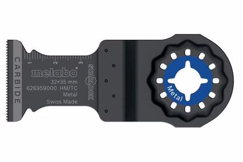 Tauchsägeblatt Starlock Länge 35mm Breite 32mm HM Zahnteilung 1,3mm/20TPI 1 Stück Metabo von der Marke Metabo Tauchsägeblatt Starlock Länge 35mm Breite 32mm HM Zahnteilung 1,3mm/20TPI 1 Stück Metabo aus der Kategorie Oszillierendes Sägeblatt mit der Teilenummer 8000066811