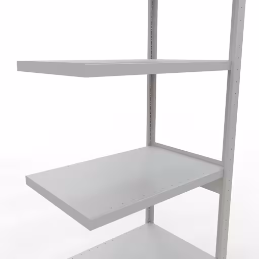 Abbildung Nr 14 des Artikels Anbauregal, Fachbodenregal Stecksystem MULTIplus250, 2500 x 750 x 500 mm (HxBxT), 6 Fachböden, Längenriegel, RAL 7035 lichtgrau aus der Produktgruppe Stecksystem von der Marke Schulte Lagertechnik