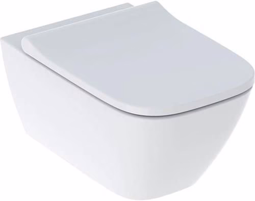 Geberit Smyle Set Wand-WC eckig, mit WC-Sitz Tiefspüler, Rimfree, geschlossene Form, weiß aus der Kategorie Wand-WC mit der Teilenummer 6001006076