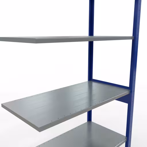 Anbauregal, Fachbodenregal Stecksystem MULTIplus150, 2500 x 1000 x 500 mm (HxBxT), 6 Fachböden, Längenriegel, RAL 5010 enzianblau/verzinkt mit der GTIN 4004514280732 Anbauregal, Fachbodenregal Stecksystem MULTIplus150, 2500 x 1000 x 500 mm (HxBxT), 6 Fachböden, Längenriegel, RAL 5010 enzianblau/verzinkt von Schulte Lagertechnik mit der Artikelnr. 12756-LR-B