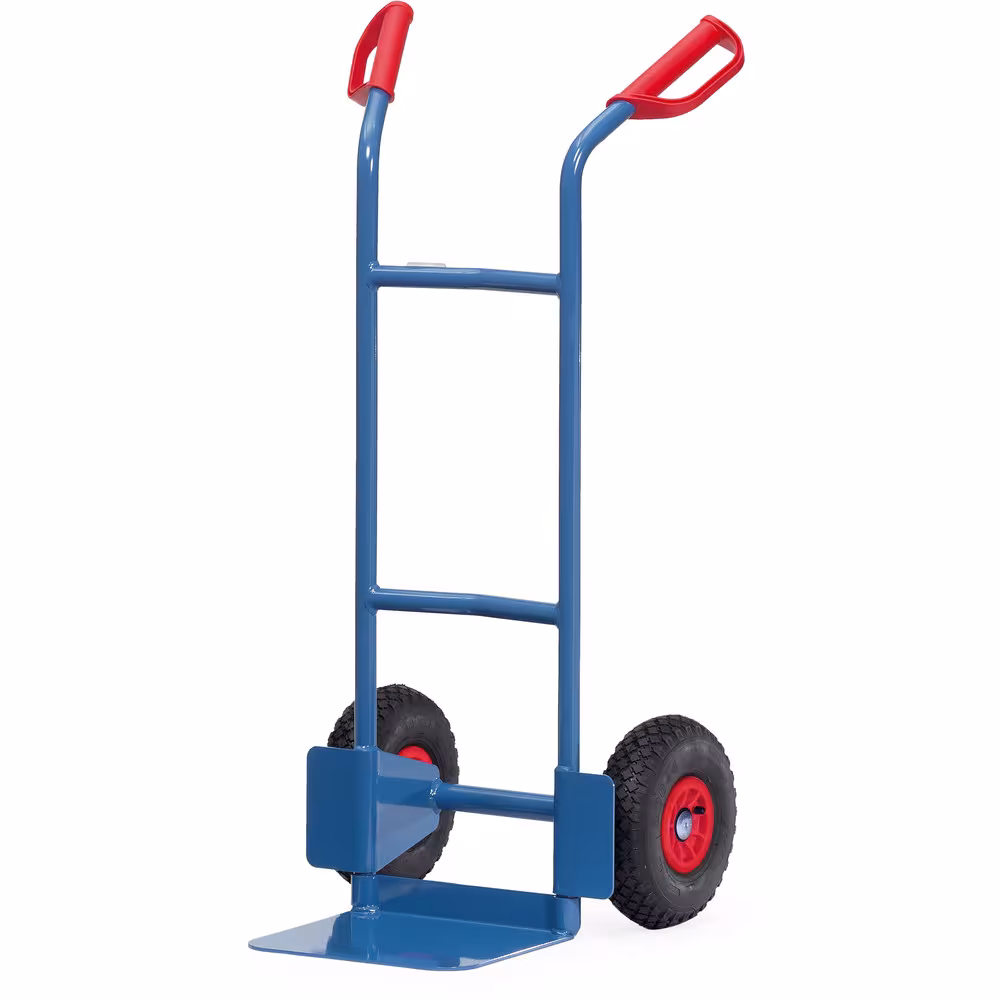 Stapelkarre 1150 mm mit Stahlblechschaufel, stabile Schweißkonstruktion, pulverbeschichtet blau RAL 5007 aus der Kategorie Karren