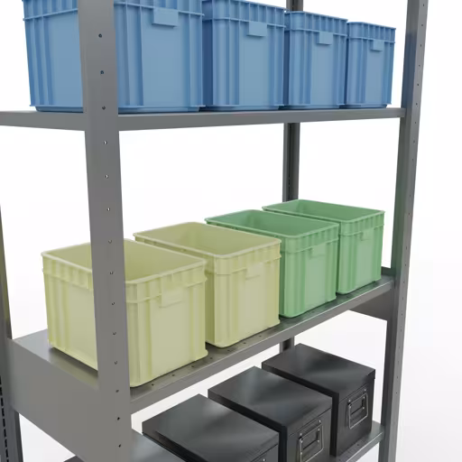 Grundregal, Fachbodenregal Stecksystem MULTIplus150, 2500 x 1000 x 400 mm (HxBxT), 6 Fachböden, Längenriegel, verzinkt von der Marke Schulte Lagertechnik aus der Produktreihe Stecksystem