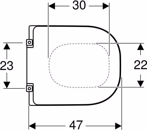 Technische Zeichnung 4035628 WC-Sitz Renova Comfort mit Deckel, antibakteriell weiß GEBERIT